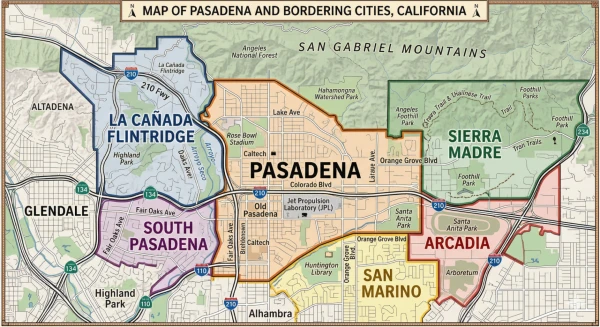 American Rat Control Pasadena, California Service Area Map